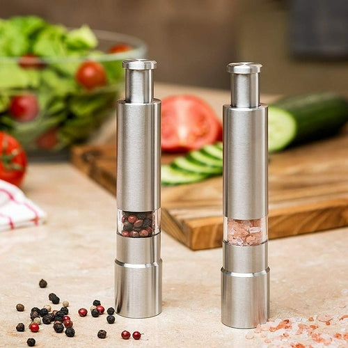 Premium Stainless Steel Salt & Pepper Grinder Set